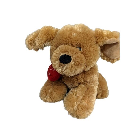 PLAYFUL  plush Chrisha Dog brown red hart I love yo 10" - Picture 1 of 6